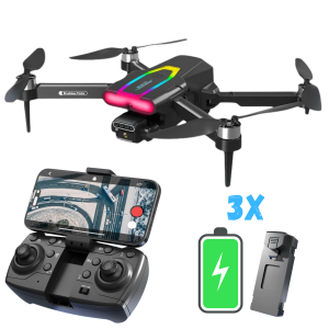 SefSay Spider Max Drone – Drone met dubbele ESC HD camera – Camera met Gimball en Led – RGB LED – Obstakel Ontwijking – Borstelloze motoren – 3 batterijen en een opbergtas – Geschikt voor kinderen en volwassenen