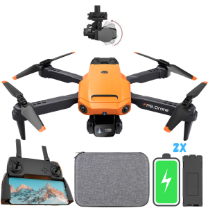 SefSay P8 Drone Oranje – Drone met dubbele camera – Obstakel ontwijking – Inclusief opbergtas en 2 accu’s
