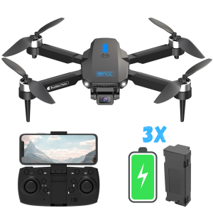SefSay E88 Max Drone – Drone met dubbele HD camera – Borstelloze motoren – 3 batterijen en een opbergtas – Geschikt voor kinderen en volwassenen