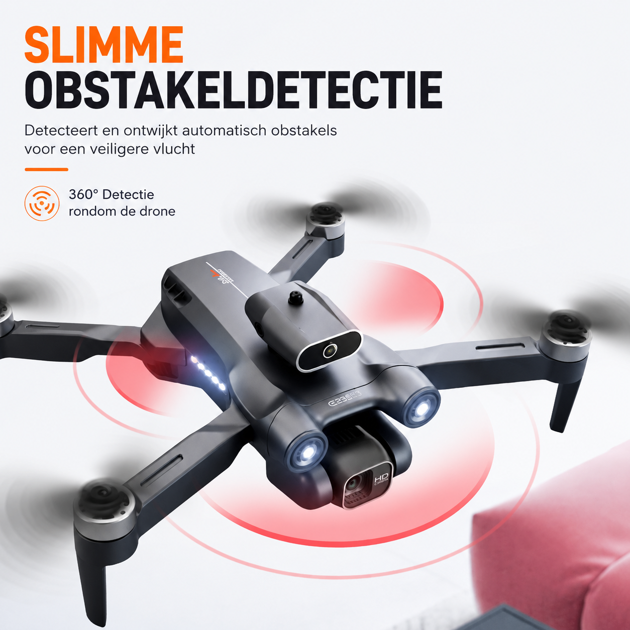 SefSay Ultra Max Drone - Drone met dubbele ESC HD camera - Obstakel Ontwijking - Borstelloze motoren - 3 batterijen en een opbergtas - Geschikt voor kinderen en volwassenen - Afbeelding 3