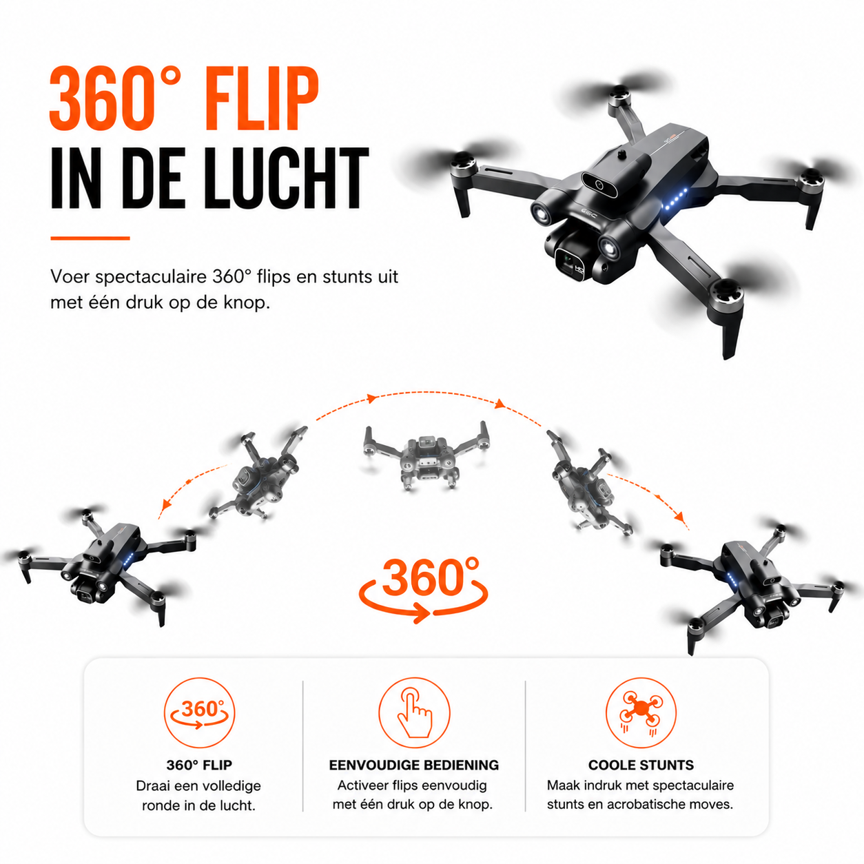 SefSay Ultra Max Drone - Drone met dubbele ESC HD camera - Obstakel Ontwijking - Borstelloze motoren - 3 batterijen en een opbergtas - Geschikt voor kinderen en volwassenen - Afbeelding 6