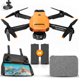 SefSay P8 Drone Oranje – Drone met dubbele camera – Obstakel ontwijking – Inclusief opbergtas en 2 accu’s