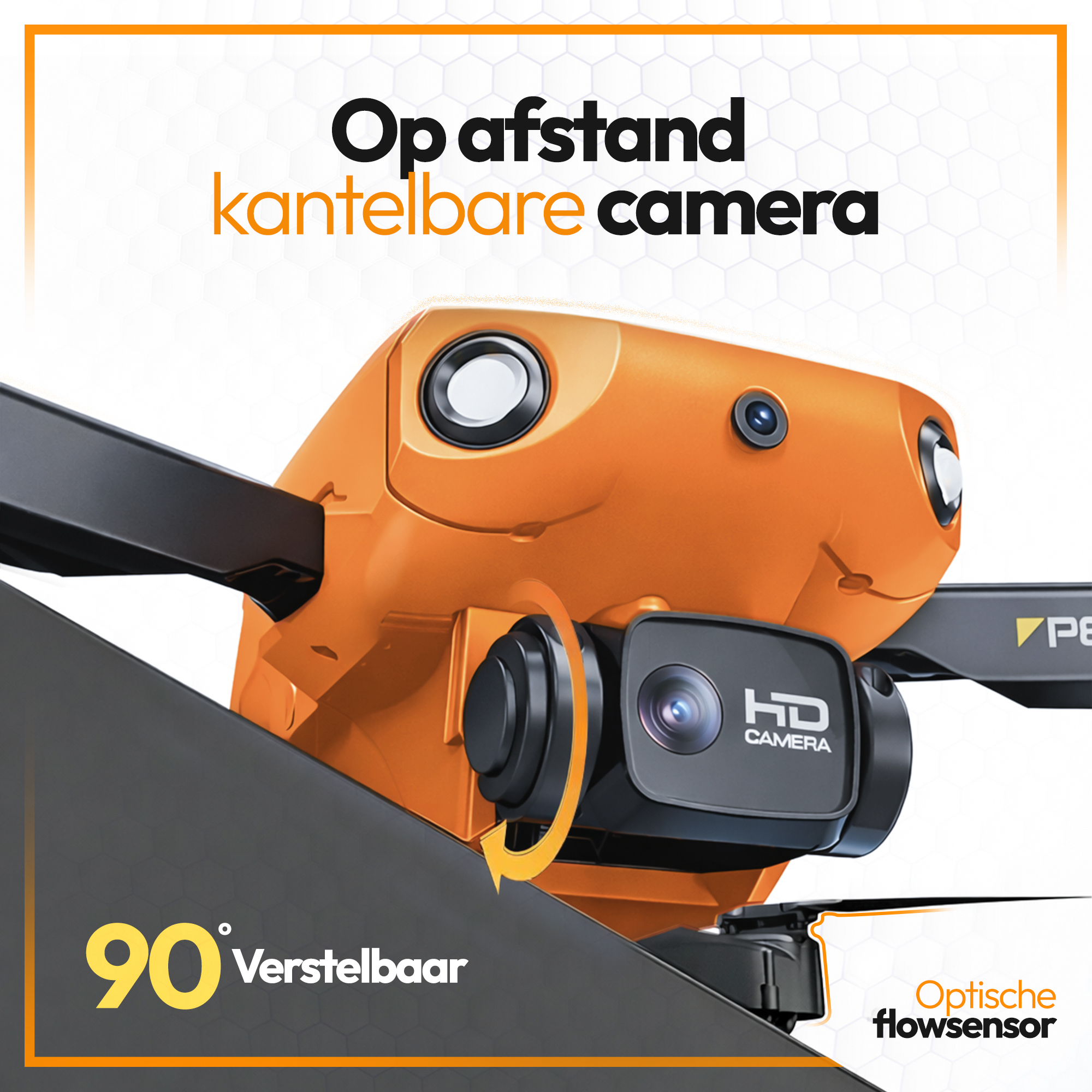 SefSay P8 Drone Oranje - Drone met dubbele camera - Obstakel ontwijking - Inclusief opbergtas en 2 accu's - Afbeelding 6