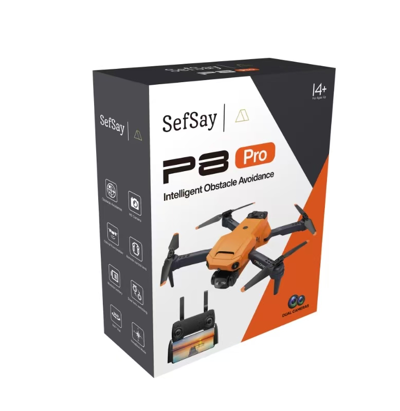 SefSay P8 Drone Oranje - Drone met dubbele camera - Obstakel ontwijking - Inclusief opbergtas en 2 accu's - Afbeelding 14
