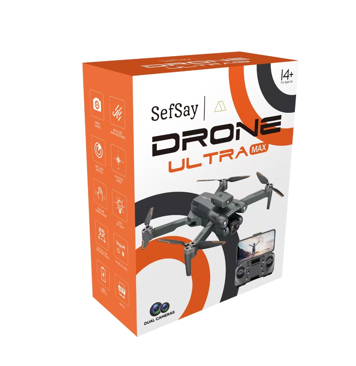 SefSay Ultra Max Drone - Drone met dubbele ESC HD camera - Obstakel Ontwijking - Borstelloze motoren - 3 batterijen en een opbergtas - Geschikt voor kinderen en volwassenen - Afbeelding 8